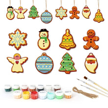 Load image into Gallery viewer, Paint by Numbers Christmas Ornaments - Snowman Angel Tree Kit