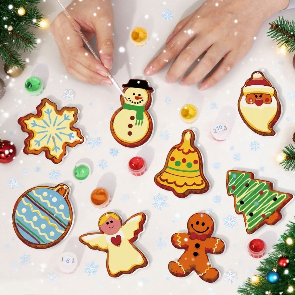 Paint by Numbers Christmas Ornaments - Snowman Angel Tree Kit