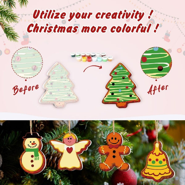 Paint by Numbers Christmas Ornaments - Snowman Angel Tree Kit