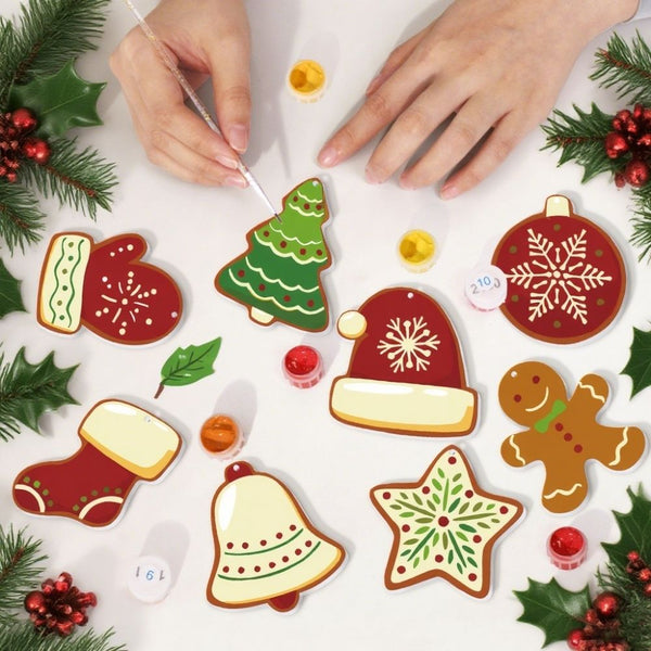 Paint by Numbers Christmas Ornaments - Winter Mittens Hats Kit