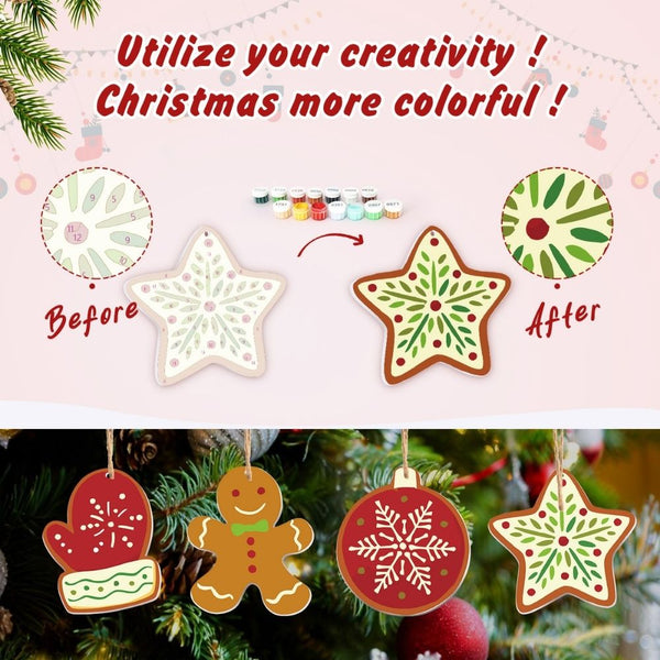 Paint by Numbers Christmas Ornaments - Winter Mittens Hats Kit