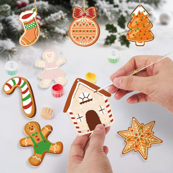 Paint by Numbers Christmas Ornaments - Candy Cane Gingerbread Kit