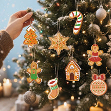 Load image into Gallery viewer, Paint by Numbers Christmas Ornaments - Candy Cane Gingerbread Kit