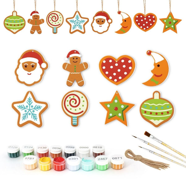 Paint by Numbers Christmas Ornaments - Moon Star Heart Kit