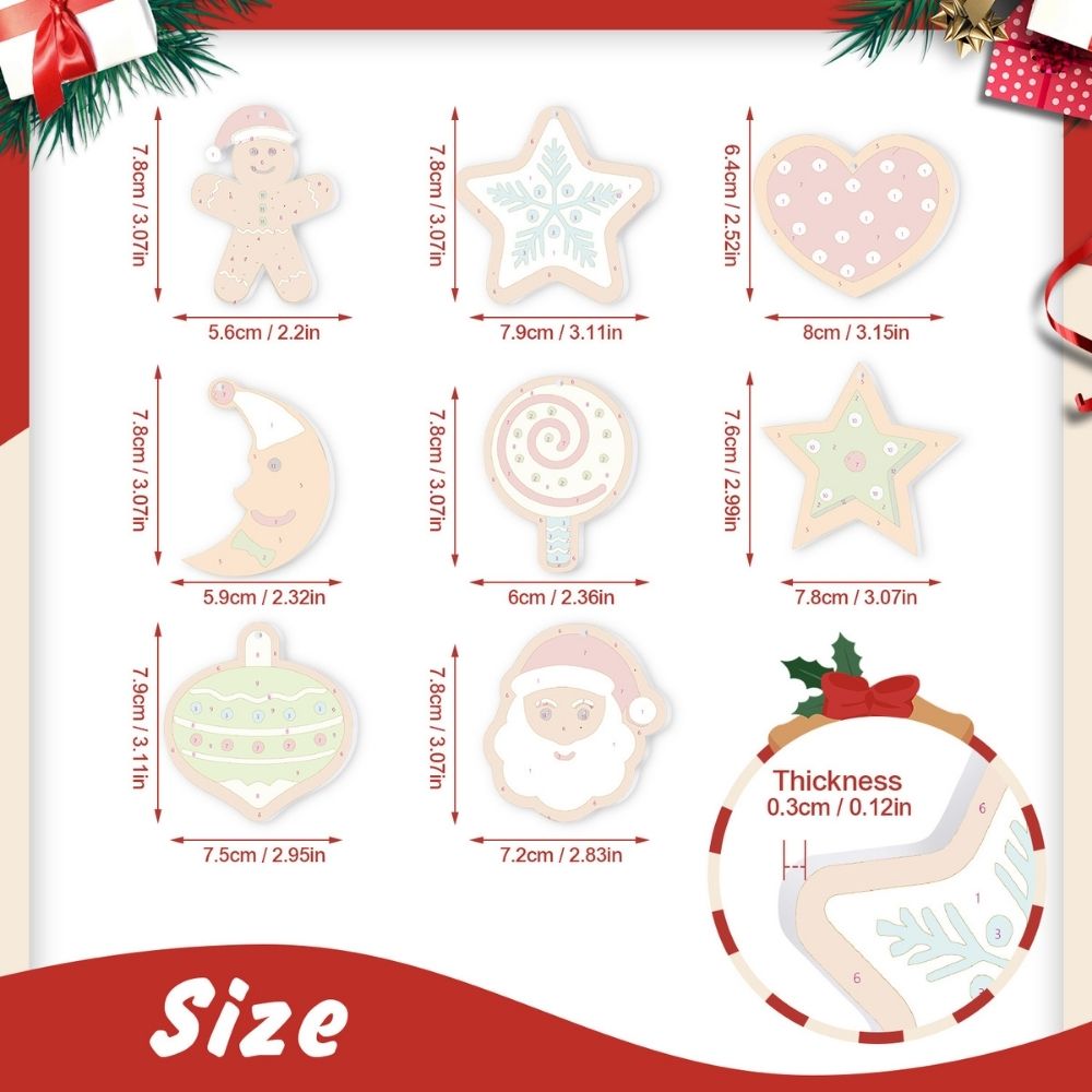 Paint by Numbers Christmas Ornaments - Moon Star Heart Kit