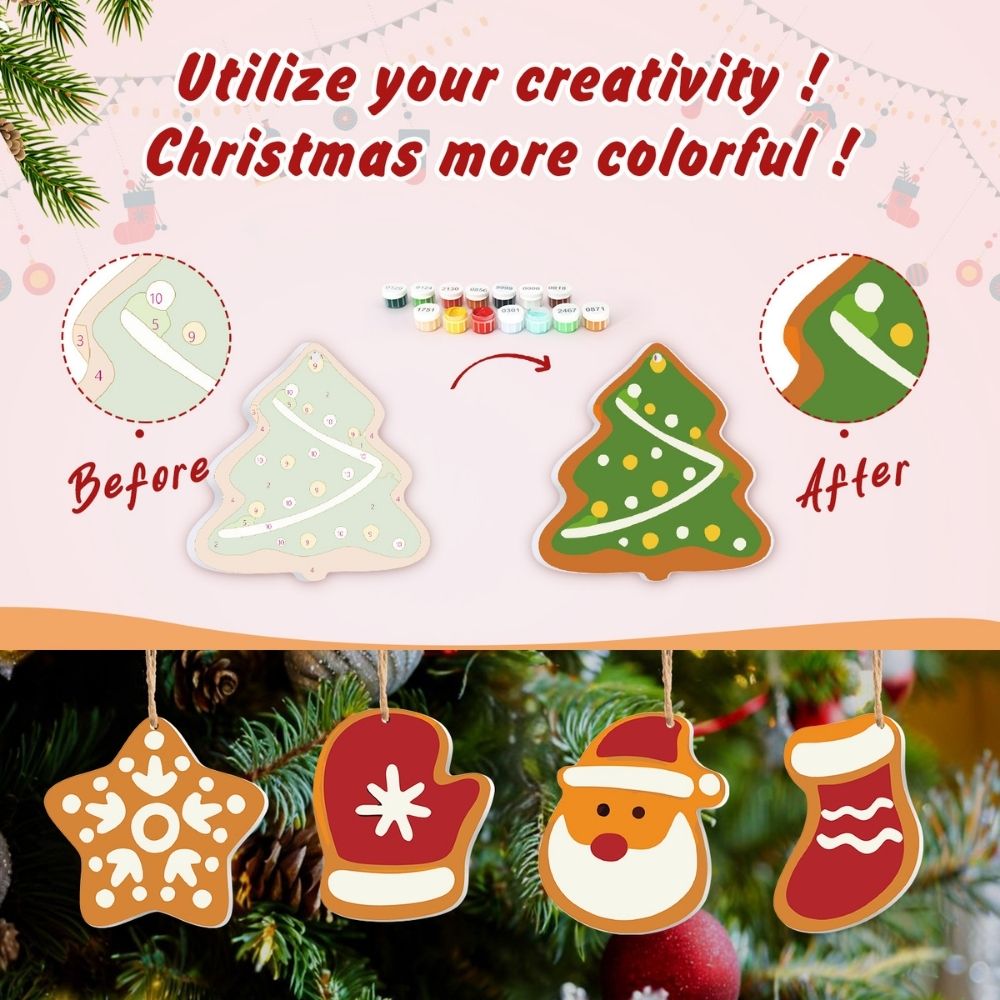 Paint by Numbers Christmas Ornaments - Santa Stocking Kit