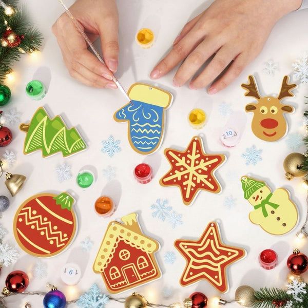 Paint by Numbers Christmas Ornaments - Star House Reindeer Tree Kit