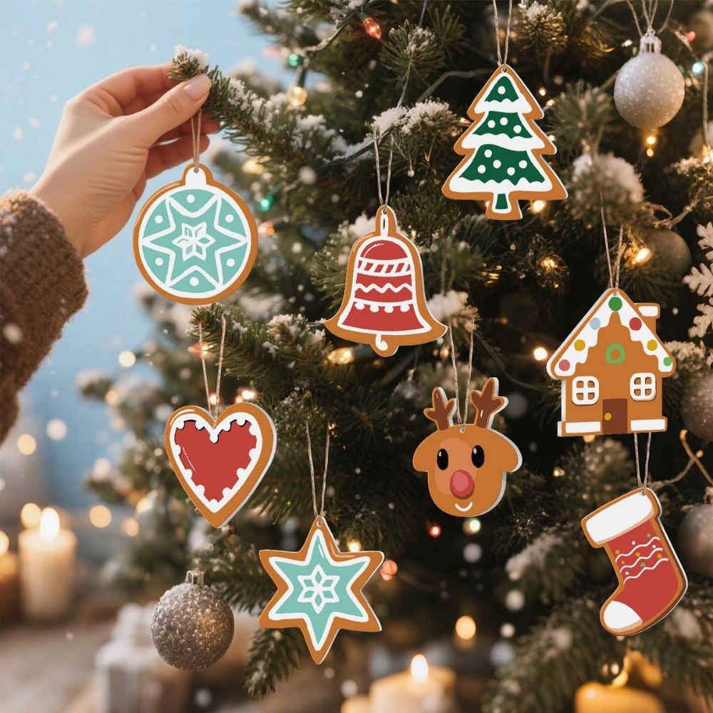 Paint by Numbers Christmas Ornaments - Heart Star Stocking Reindeer Kit