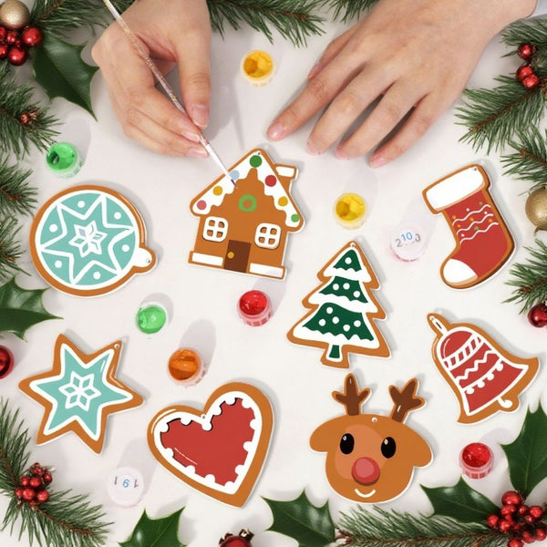 Paint by Numbers Christmas Ornaments - Heart Star Stocking Reindeer Kit