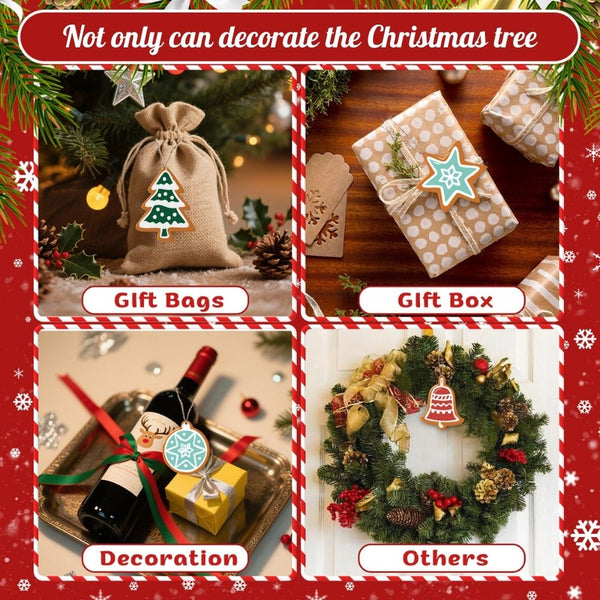 Paint by Numbers Christmas Ornaments - Heart Star Stocking Reindeer Kit