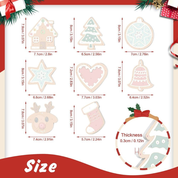Paint by Numbers Christmas Ornaments - Heart Star Stocking Reindeer Kit