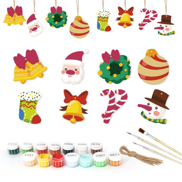 Paint by Numbers Christmas Ornaments - Bells Wreath Kit