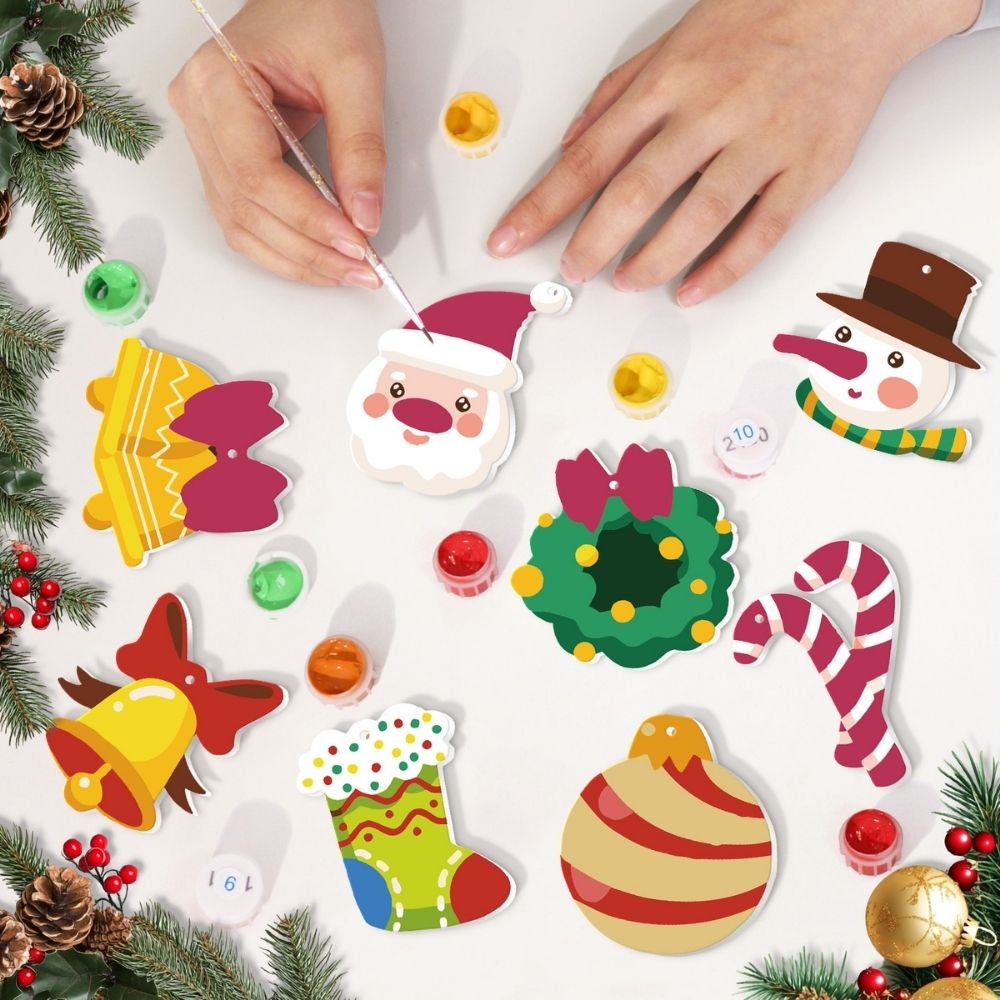 Paint by Numbers Christmas Ornaments - Bells Wreath Kit