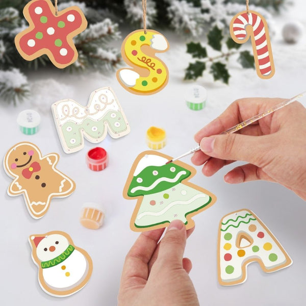 Paint by Numbers Christmas Ornaments - XMAS Letters Kit