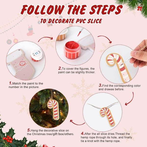 Paint by Numbers Christmas Ornaments - XMAS Letters Kit