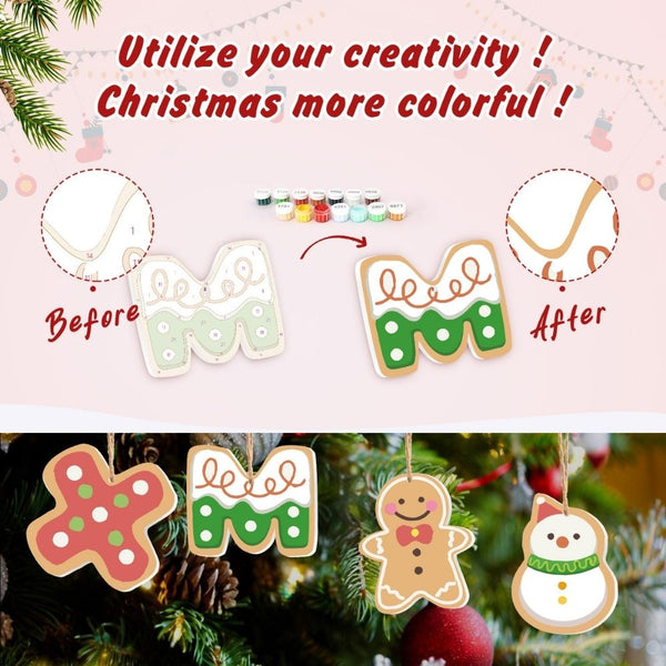 Paint by Numbers Christmas Ornaments - XMAS Letters Kit