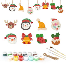 Load image into Gallery viewer, Paint by Numbers Christmas Ornaments - Reindeer Santa Stocking Kit