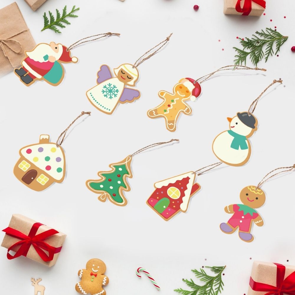 Paint by Numbers Christmas Ornaments - Santa Snowman Kit Figured'Art