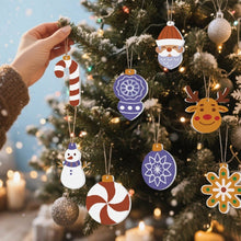Load image into Gallery viewer, Paint by Numbers Christmas Ornaments - Snowflake Baubles Kit