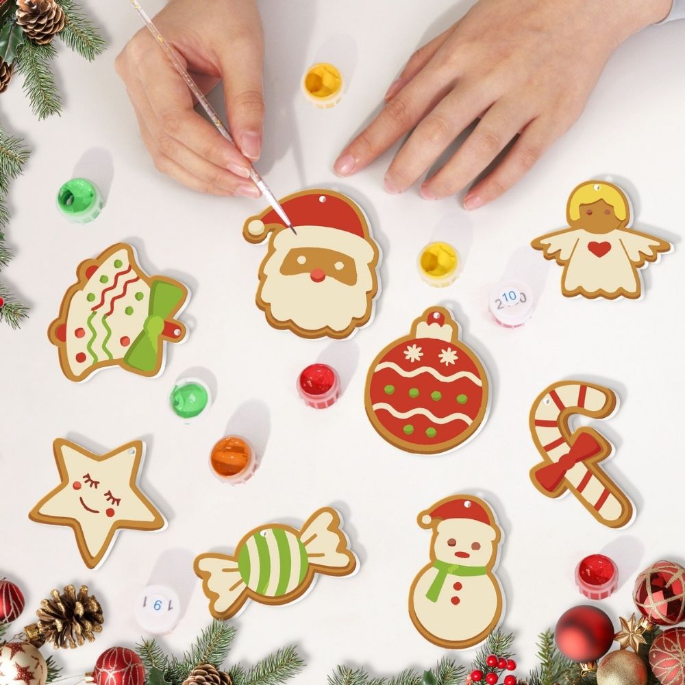 Paint by Numbers Christmas Ornaments - Bells Angel Candy Kit