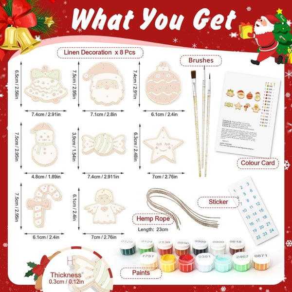 Paint by Numbers Christmas Ornaments - Bells Angel Candy Kit