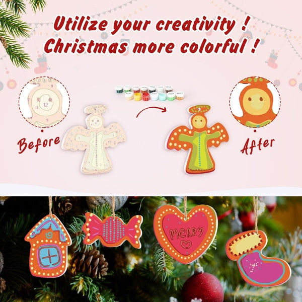 Paint by Numbers Christmas Ornaments - Merry Heart House Reindeer Kit