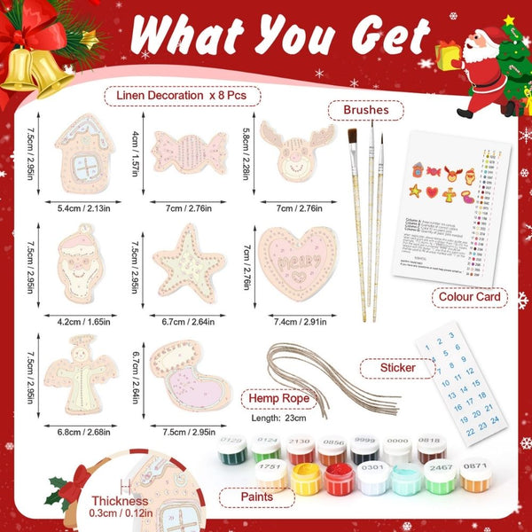 Paint by Numbers Christmas Ornaments - Merry Heart House Reindeer Kit