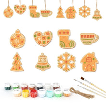 Load image into Gallery viewer, Paint by Numbers Christmas Ornaments - Bell Stocking Snowflake Kit