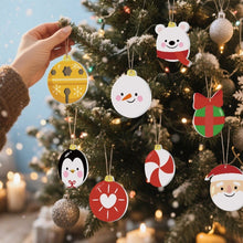 Load image into Gallery viewer, Paint by Numbers Christmas Ornaments - Polar Bear Penguin Santa Kit