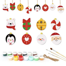 Load image into Gallery viewer, Paint by Numbers Christmas Ornaments - Polar Bear Penguin Santa Kit