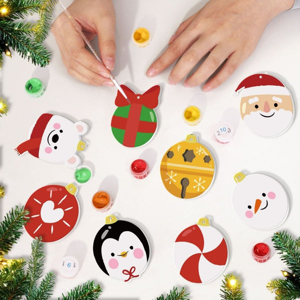 Paint by Numbers Christmas Ornaments - Polar Bear Penguin Santa Kit