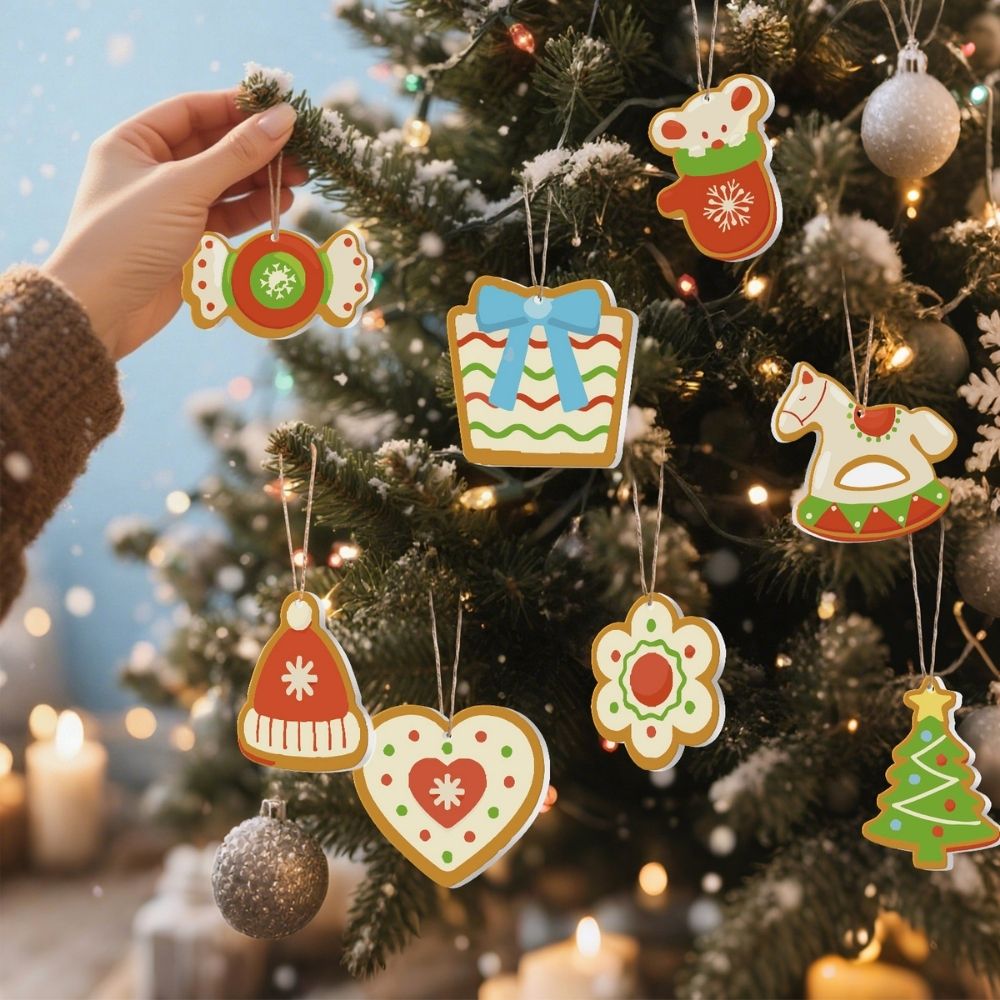 Paint by Numbers Christmas Ornaments - Hat Mittens Tree Horse Kit