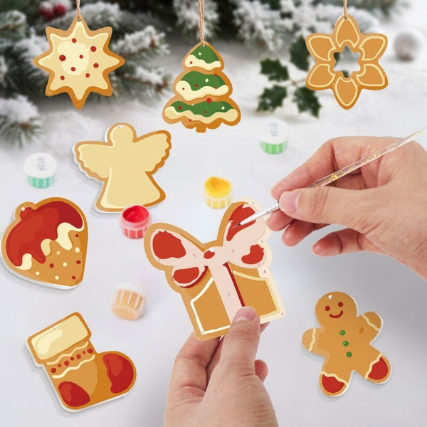 Paint by Numbers Christmas Ornaments - Star Tree Gift Gingerbread Kit