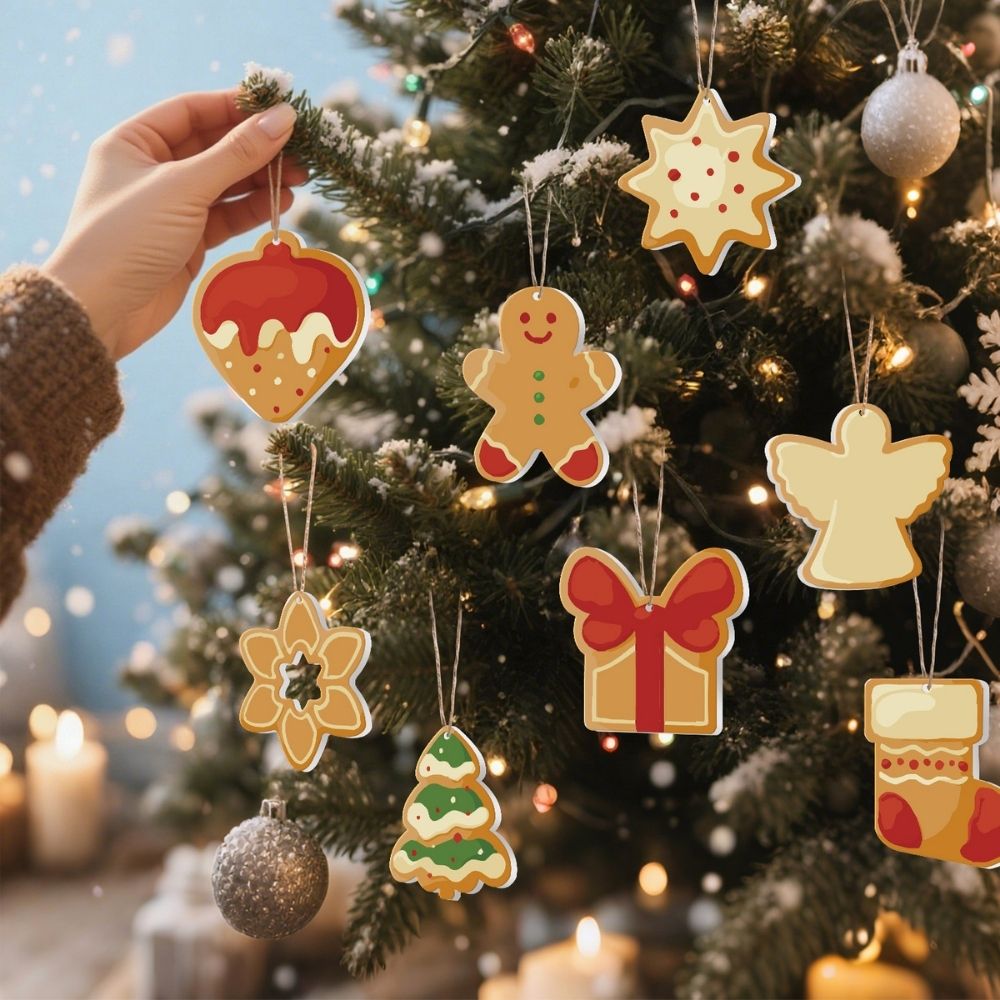 Paint by Numbers Christmas Ornaments - Star Tree Gift Gingerbread Kit