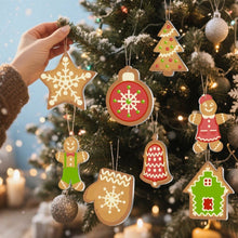 Load image into Gallery viewer, Paint by Numbers Christmas Ornaments - Gingerbread Treats &amp; Snowflakes Kit