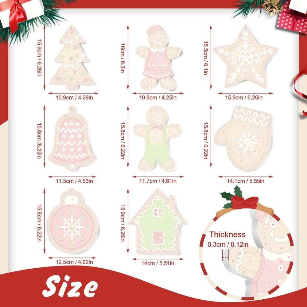 Paint by Numbers Christmas Ornaments - Gingerbread Treats & Snowflakes Kit