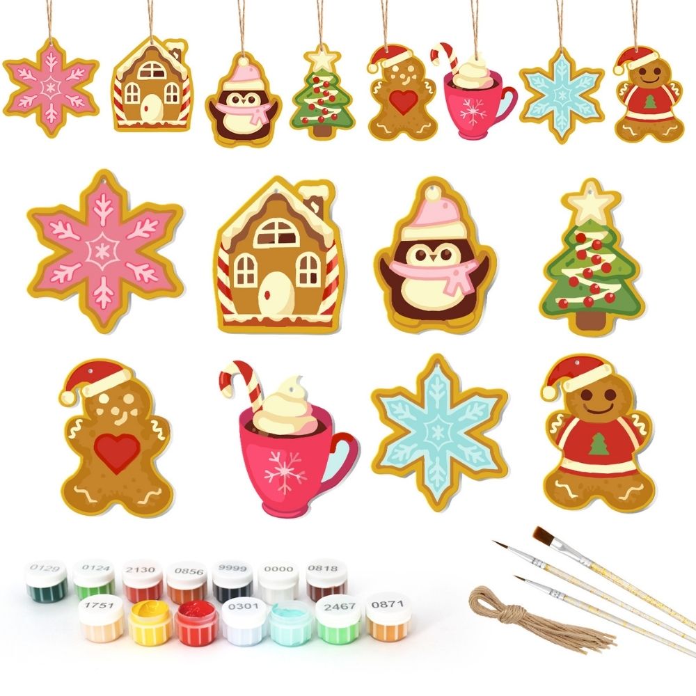 Paint by Numbers Christmas Ornaments - Holiday Gifts & Cheer Kit