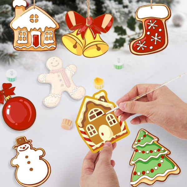 Paint by Numbers Christmas Ornaments - Snowman & Gingerbread Joy Kit