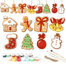 Load image into Gallery viewer, Paint by Numbers Christmas Ornaments - Snowman &amp; Gingerbread Joy Kit