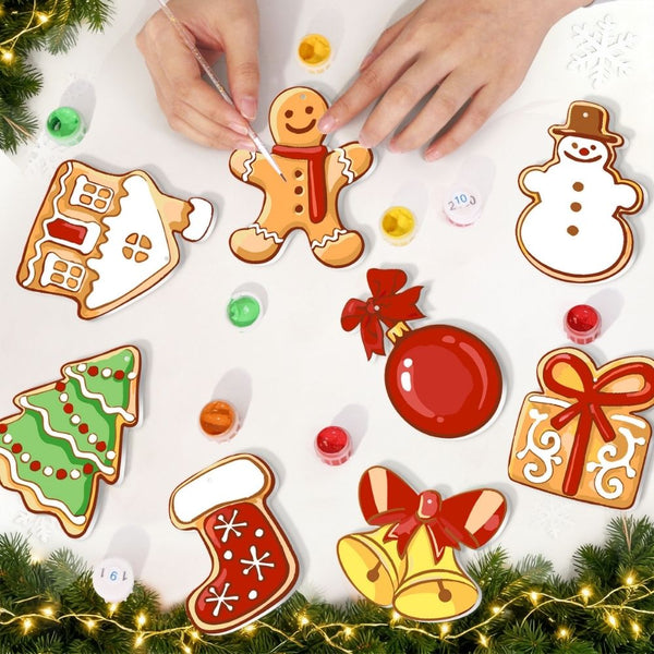 Paint by Numbers Christmas Ornaments - Snowman & Gingerbread Joy Kit
