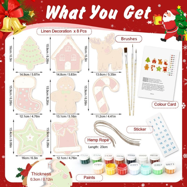 Paint by Numbers Christmas Ornaments - Peppermint Treats Kit