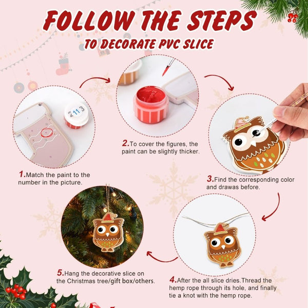 Paint by Numbers Christmas Ornaments - Christmas Forest Friends Kit