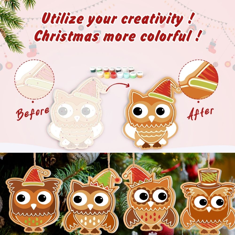 Paint by Numbers Christmas Ornaments - Christmas Forest Friends Kit