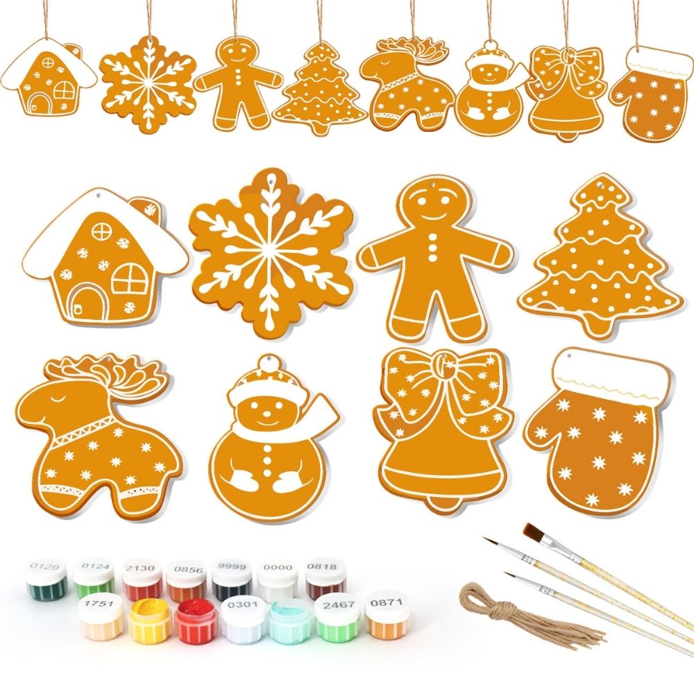 Paint by Numbers Christmas Ornaments - Holiday Cookies Kit