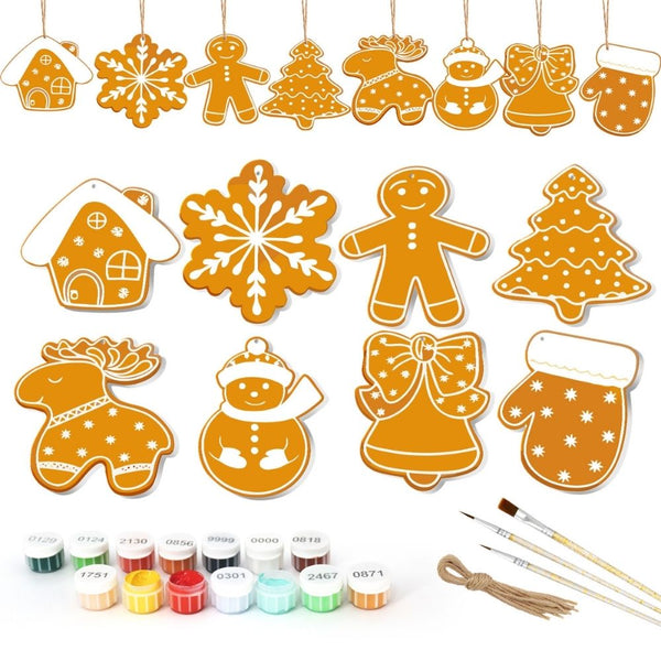 Paint by Numbers Christmas Ornaments - Holiday Cookies Kit