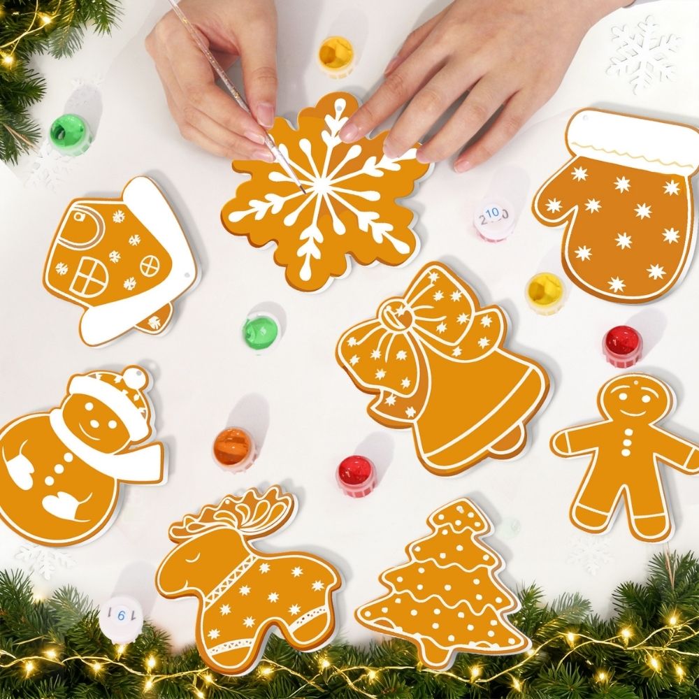 Paint by Numbers Christmas Ornaments - Holiday Cookies Kit