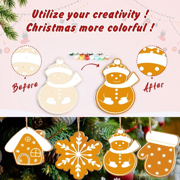 Paint by Numbers Christmas Ornaments - Holiday Cookies Kit