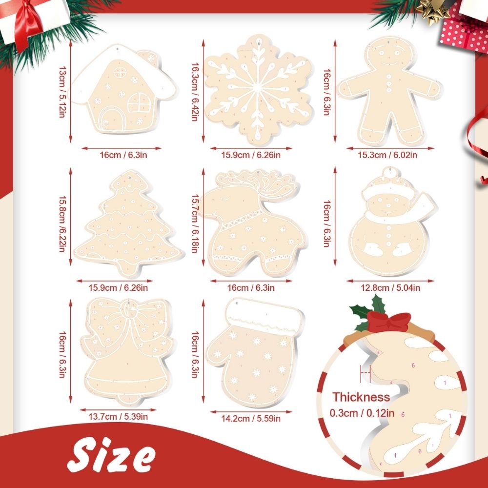Paint by Numbers Christmas Ornaments - Holiday Cookies Kit