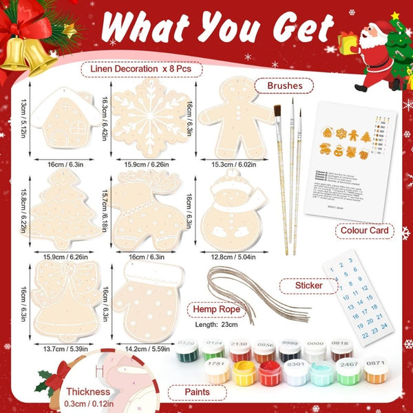 Paint by Numbers Christmas Ornaments - Holiday Cookies Kit