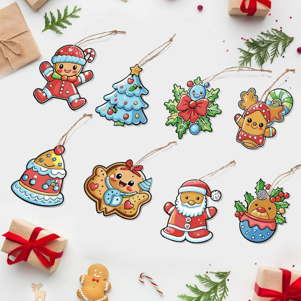 Paint by Numbers Christmas Ornaments - Santa's Cookie Parade Kit Figured'Art